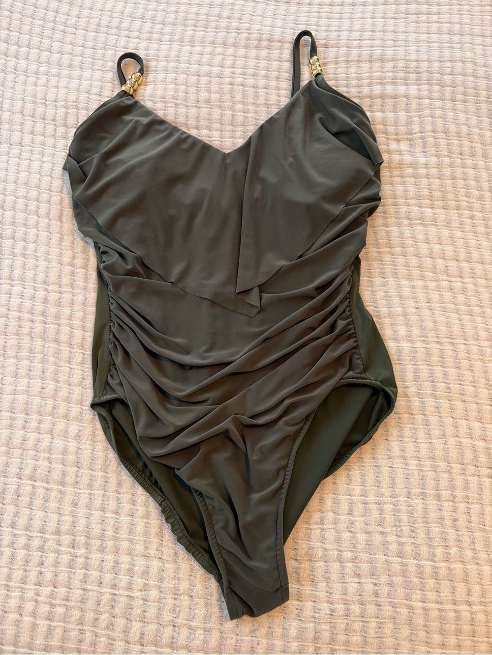 Magicsuit Olive Green Ruching One-Piece Swimsuit